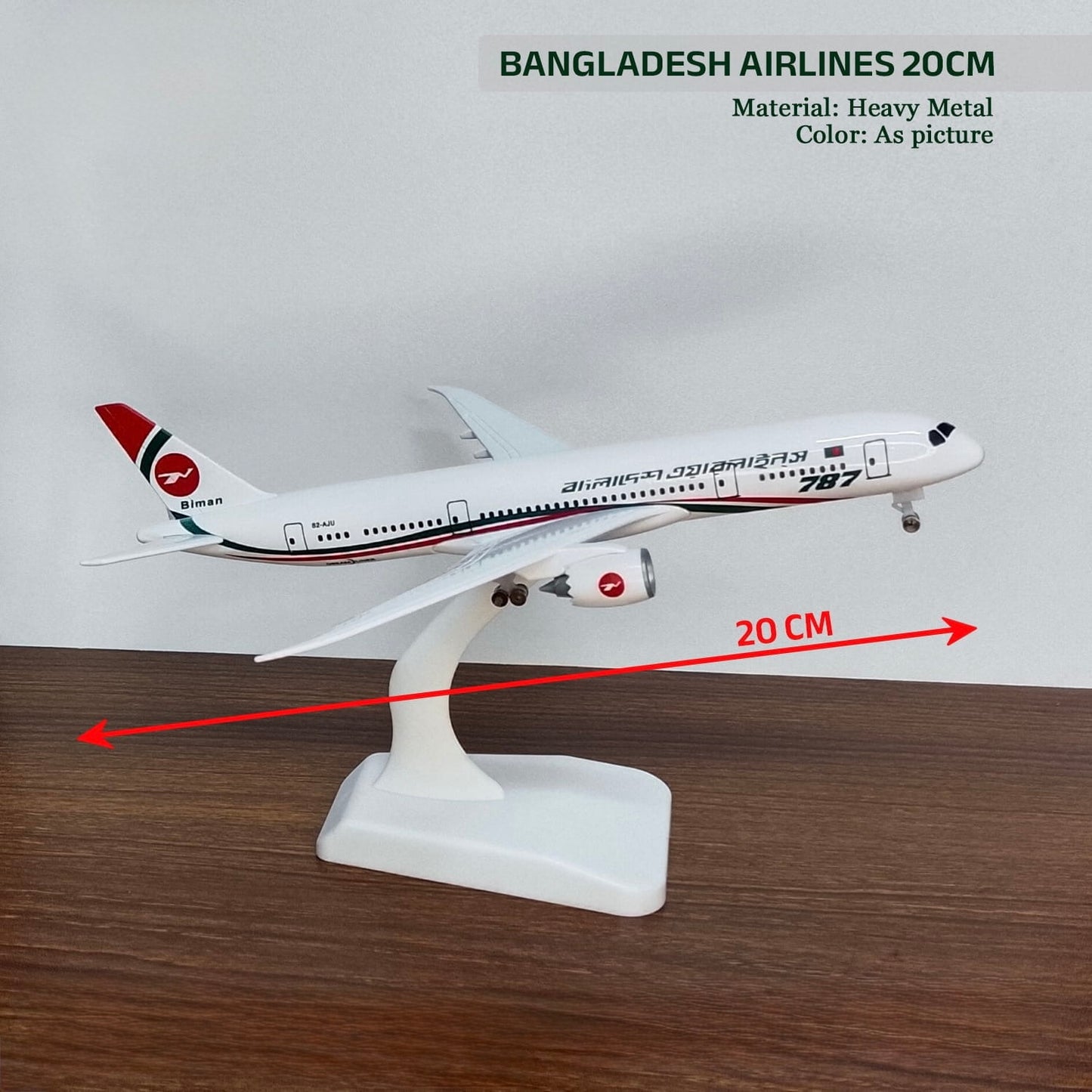 Biman Bangladesh Airlines Boeing 787 Model Airplane 20cm