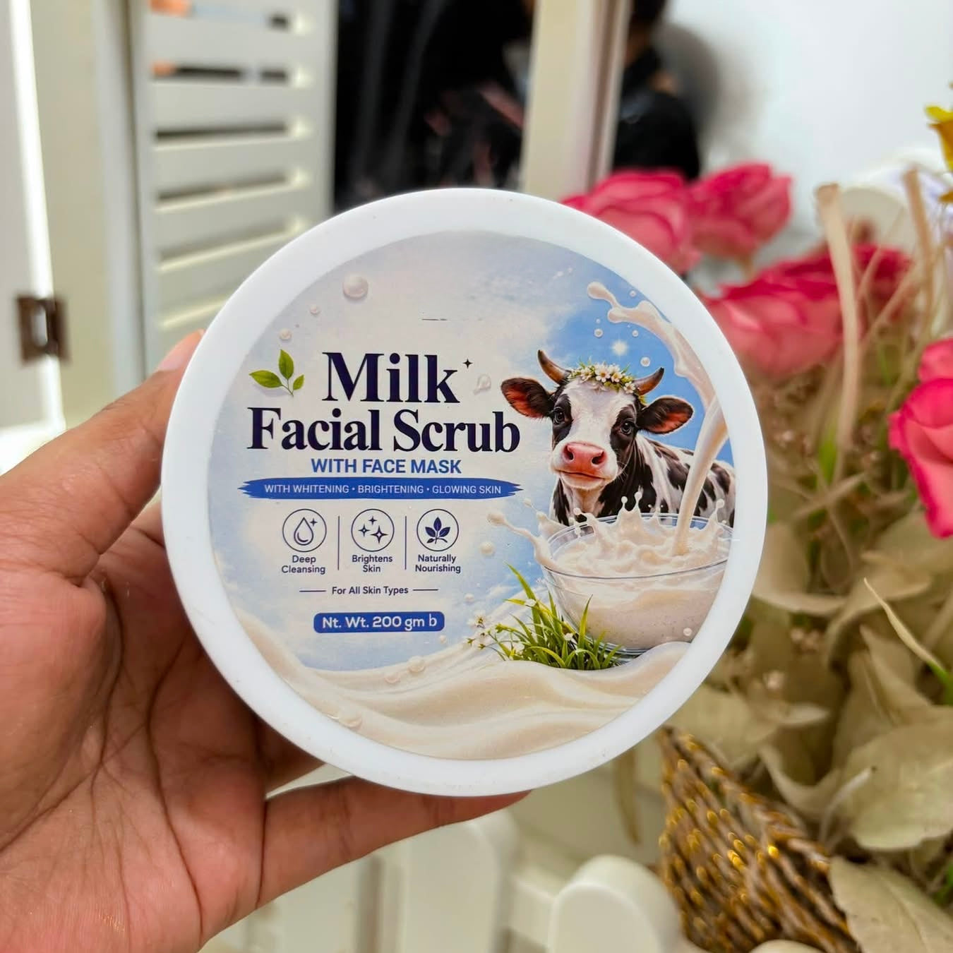 🥛 Milk Facial Scrub – 200g